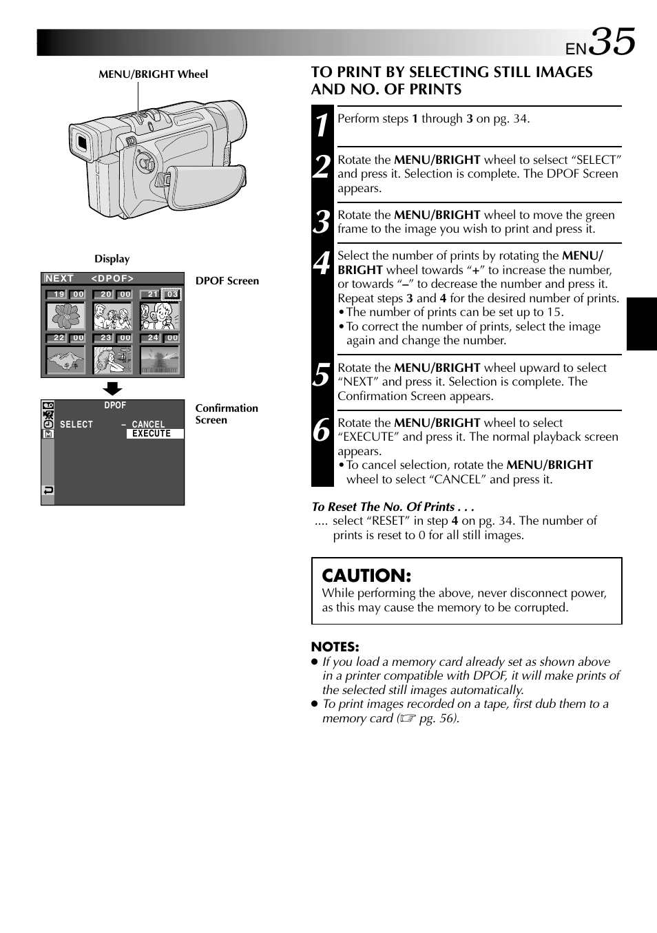 Caution | JVC GR-DVL610SH User Manual | Page 35 / 92