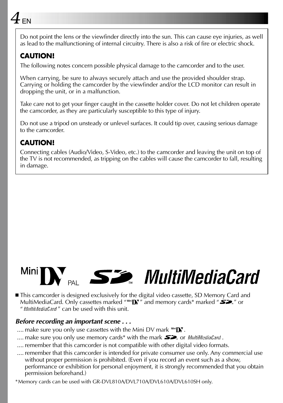 JVC GR-DVL610SH User Manual | Page 4 / 92