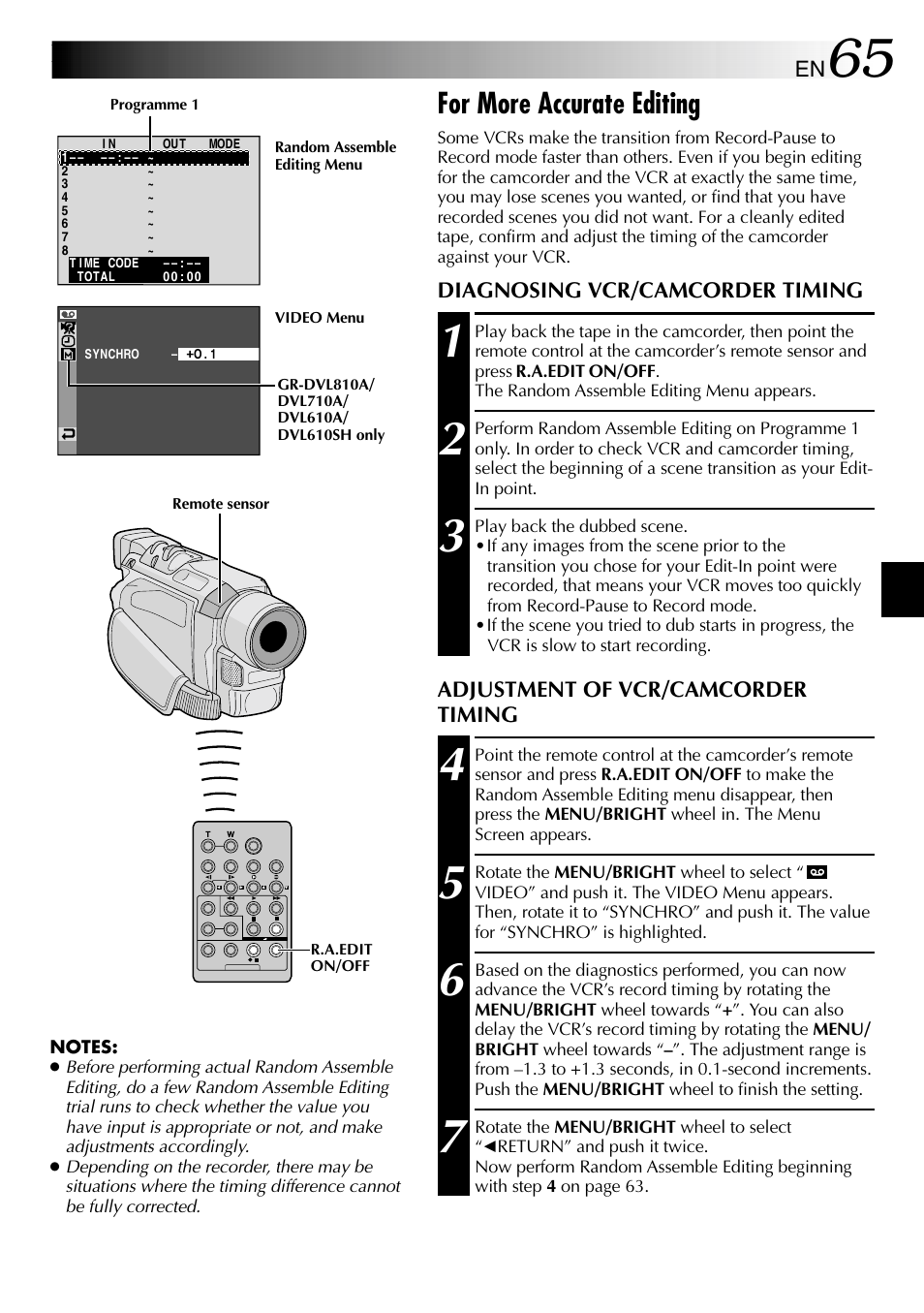 For more accurate editing | JVC GR-DVL610SH User Manual | Page 65 / 92