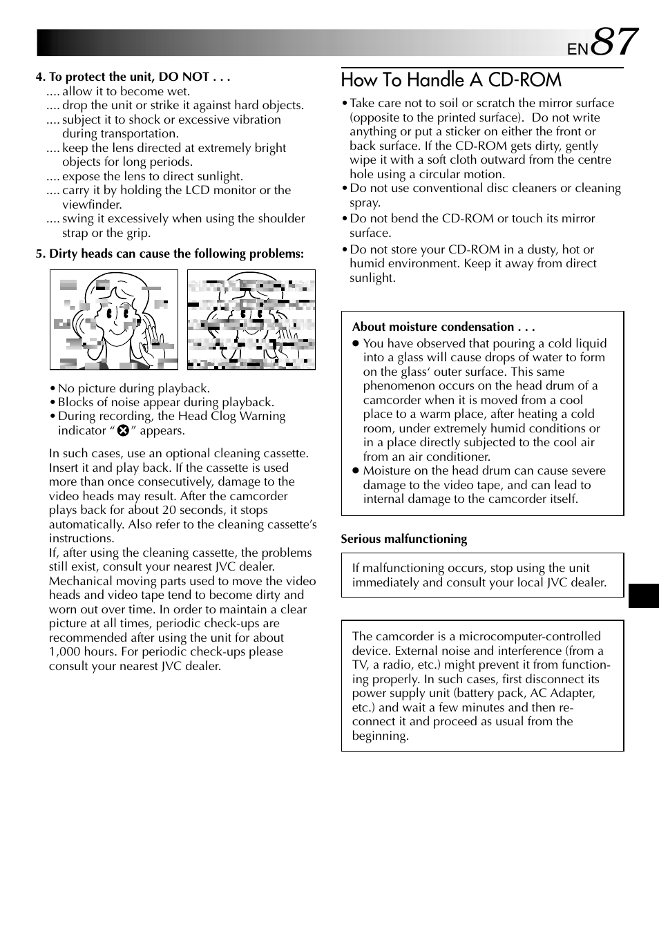 How to handle a cd-rom | JVC GR-DVL610SH User Manual | Page 87 / 92