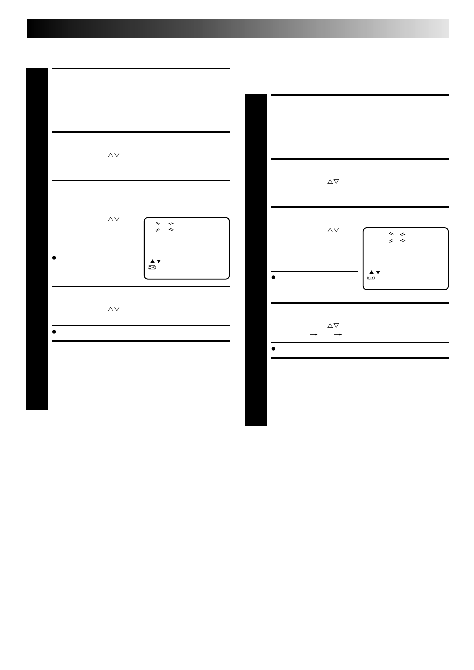 Access tuner set screen, Access channel list, Select channel to fine-tune | Perform tuning, Return to normal screen, Select channel, Select tv system, Fine-tuning channels | JVC HR-J347EM User Manual | Page 27 / 34