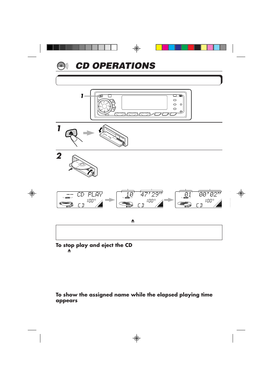 Cd operations, Playing a cd | JVC KD-MX3000 User Manual | Page 10 / 45