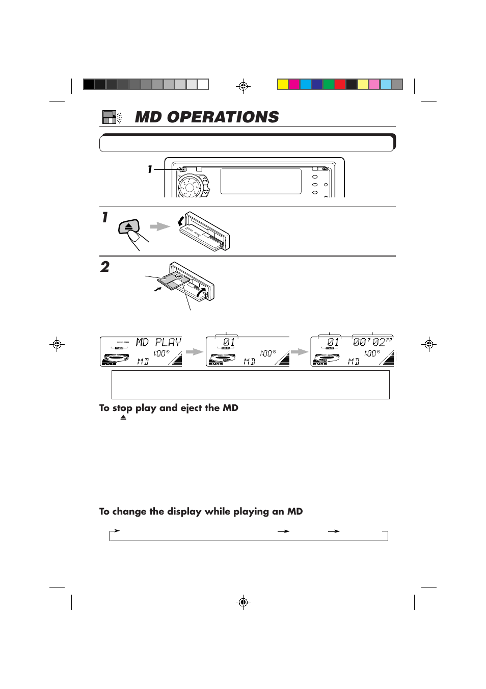 Md operations, Playing an md | JVC KD-MX3000 User Manual | Page 14 / 45