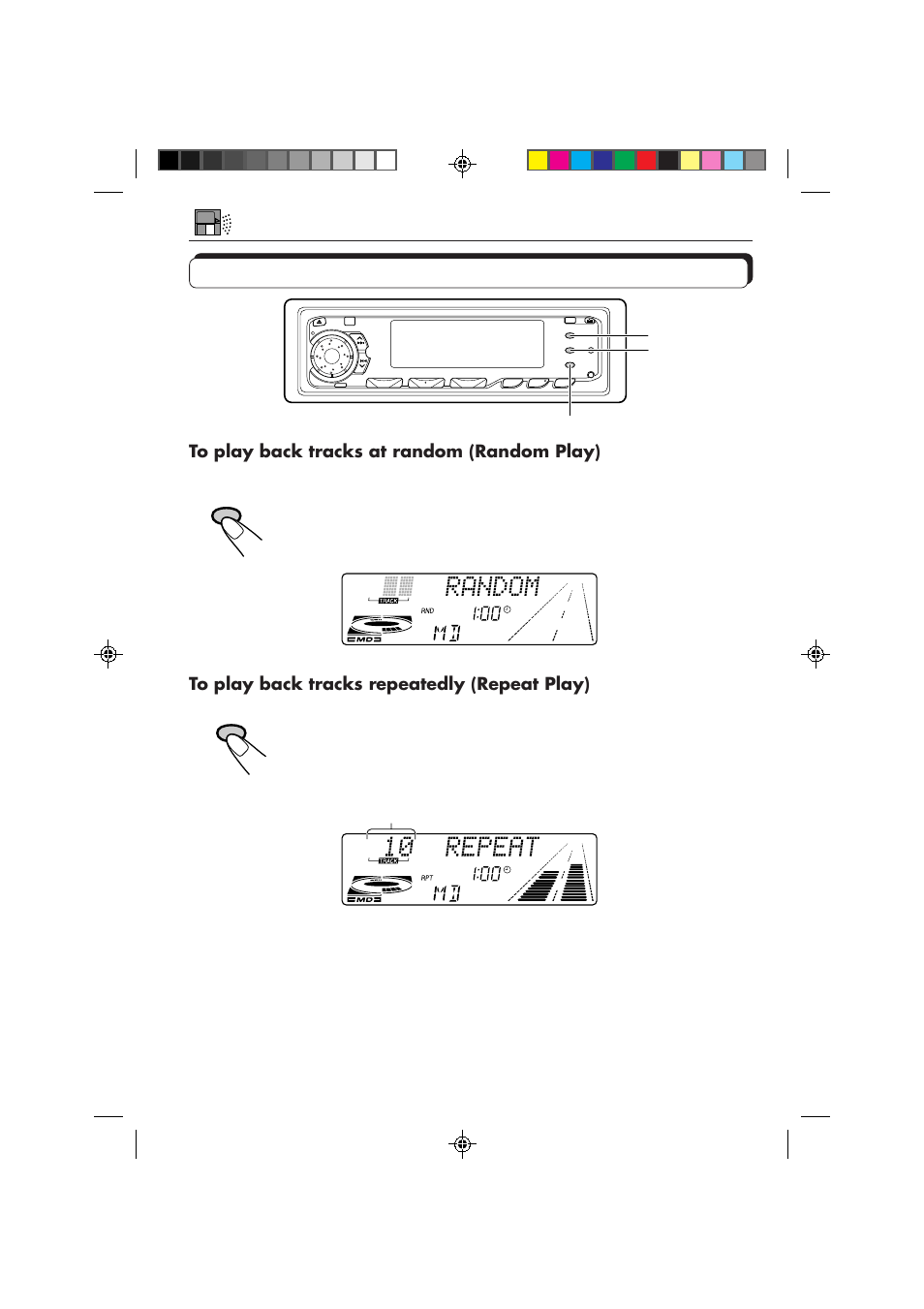 Selecting md playback modes | JVC KD-MX3000 User Manual | Page 16 / 45