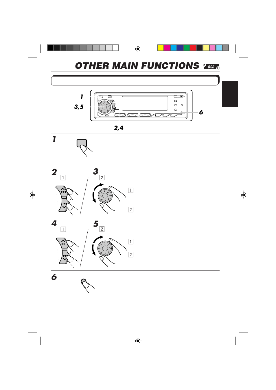 Other main functions, Setting the clock | JVC KD-MX3000 User Manual | Page 21 / 45