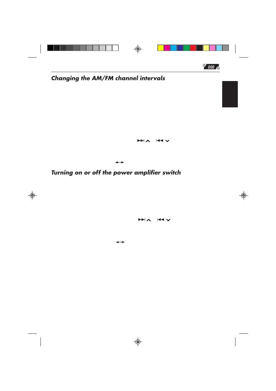 Changing the am/fm channel intervals, Turning on or off the power amplifier switch | JVC KD-MX3000 User Manual | Page 25 / 45