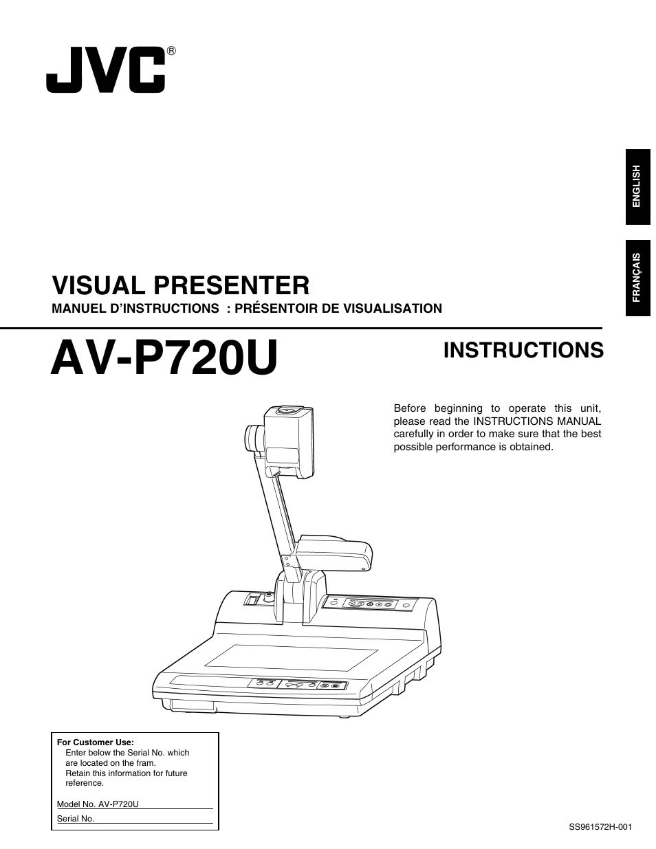 JVC AV-P720U User Manual | 15 pages