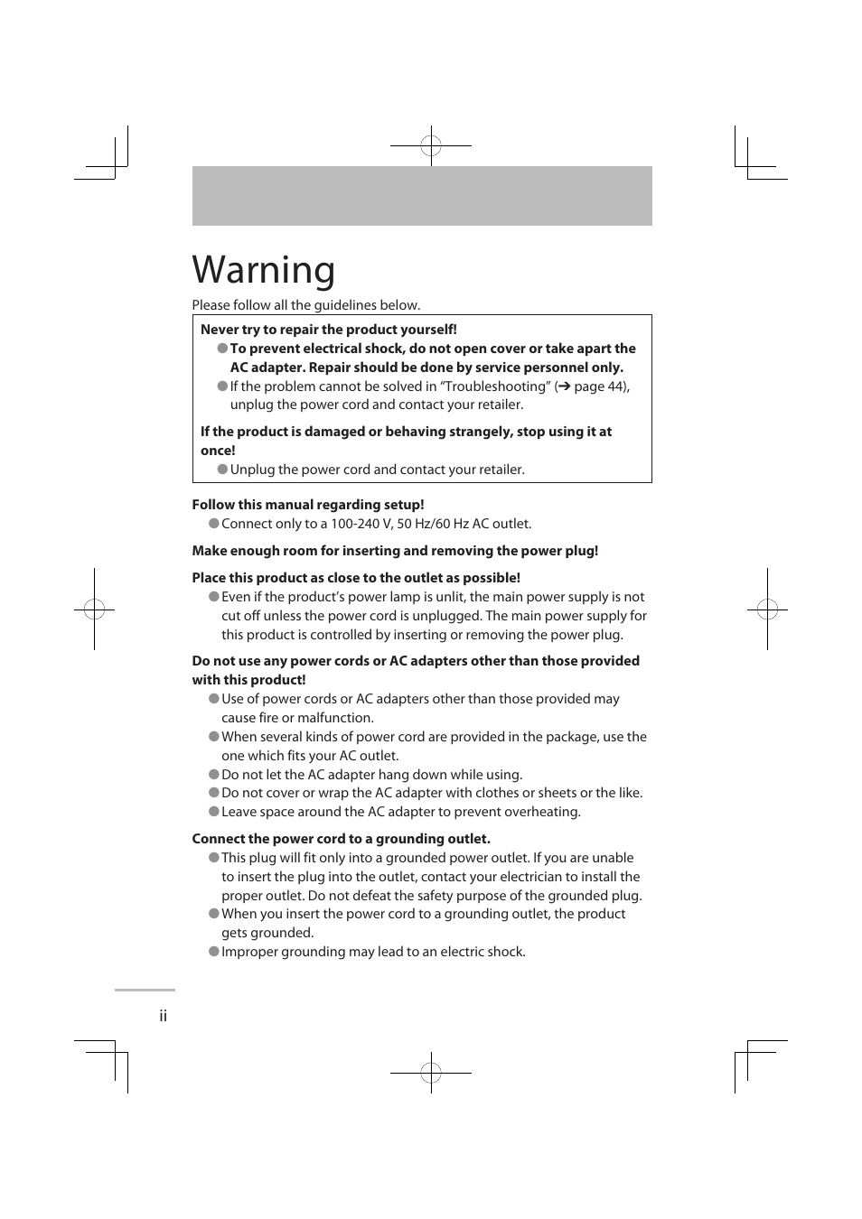 Warning | JVC LT-32WX50EU User Manual | Page 3 / 78