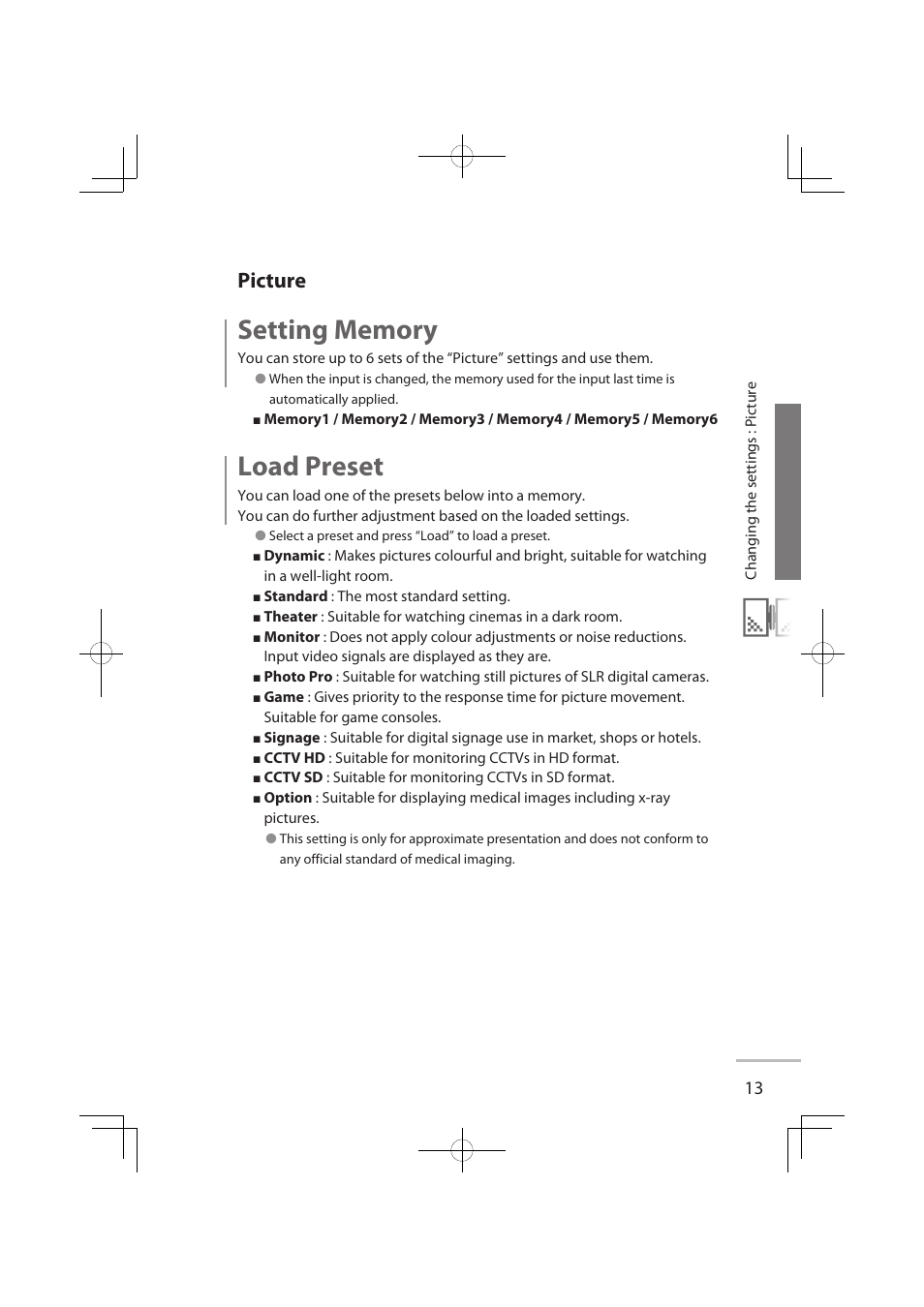 Picture, Load preset | JVC LT-32WX50EU User Manual | Page 32 / 78