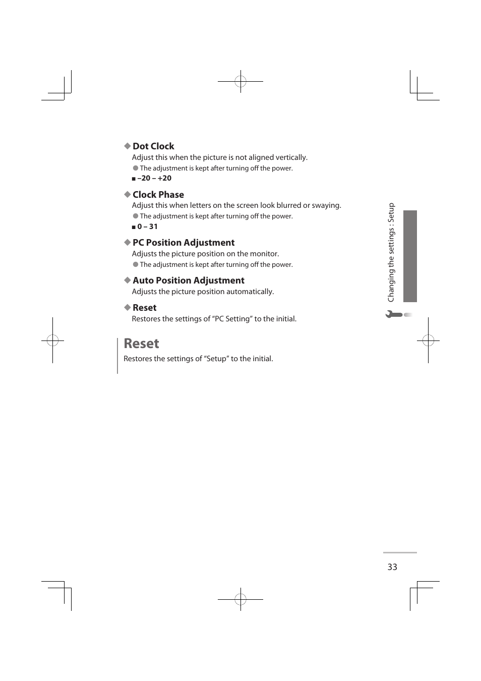 Reset | JVC LT-32WX50EU User Manual | Page 52 / 78