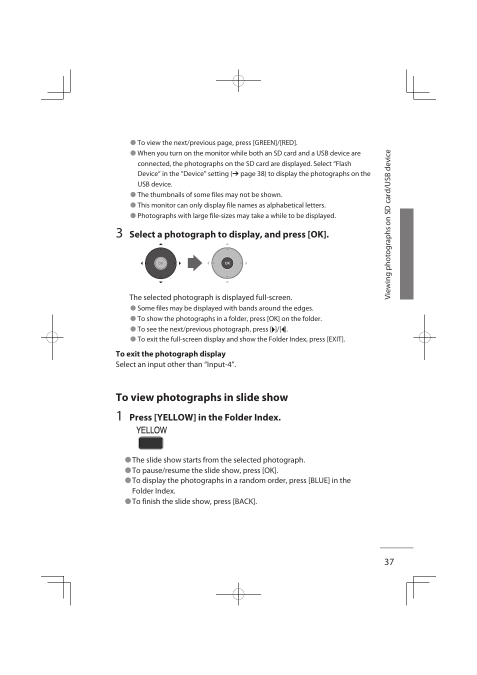 To view photographs in slide show | JVC LT-32WX50EU User Manual | Page 56 / 78