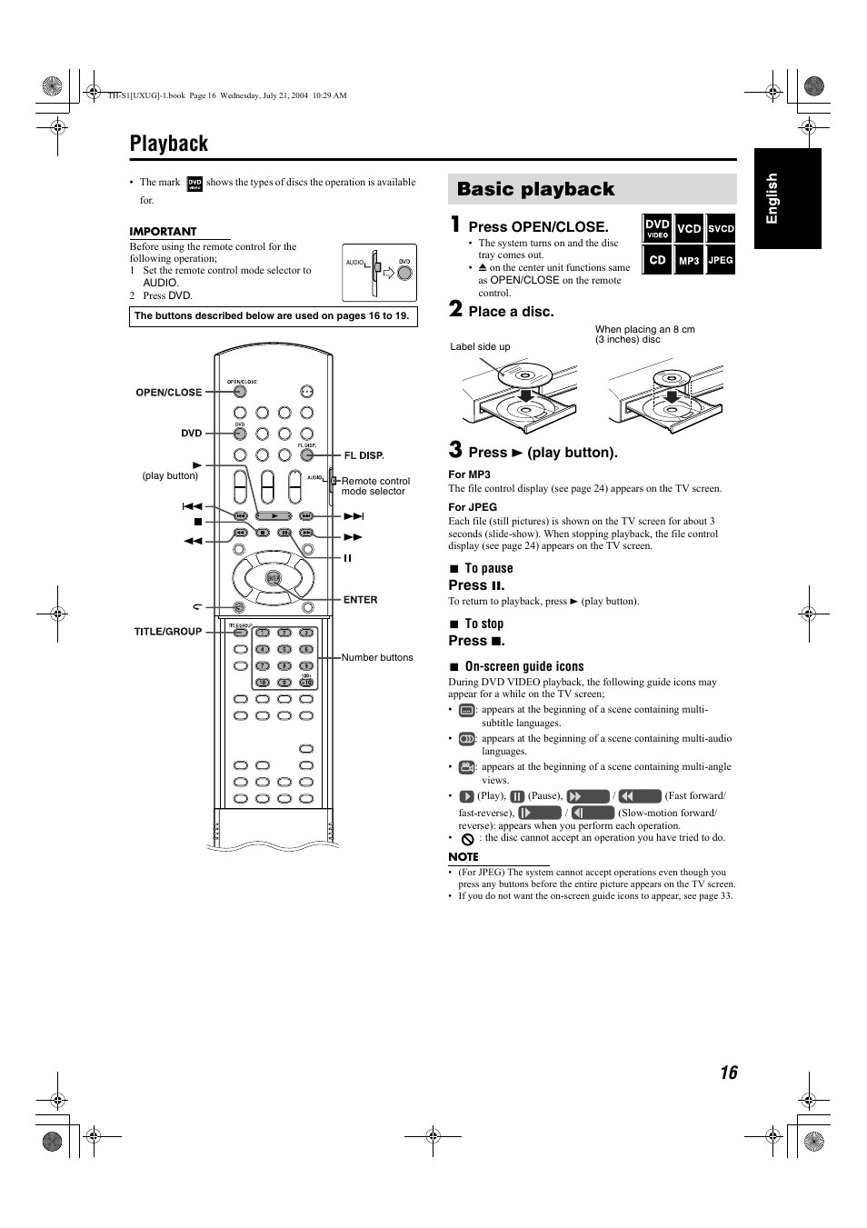 Playback, Basic playback | JVC GVT0141-003A User Manual | Page 62 / 86