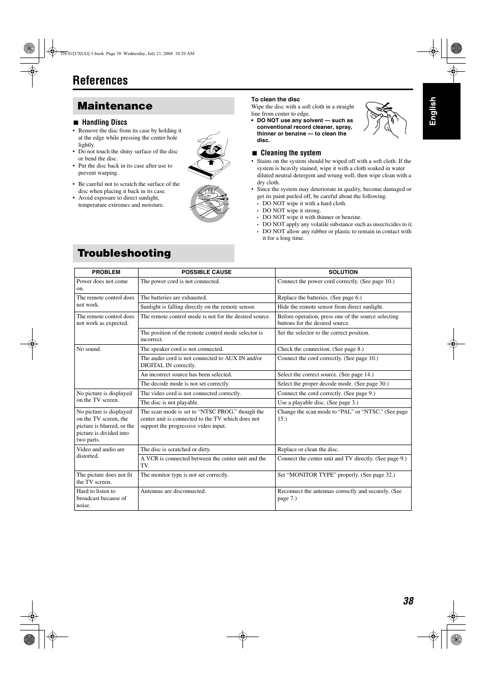 References, Maintenance troubleshooting | JVC GVT0141-003A User Manual | Page 84 / 86