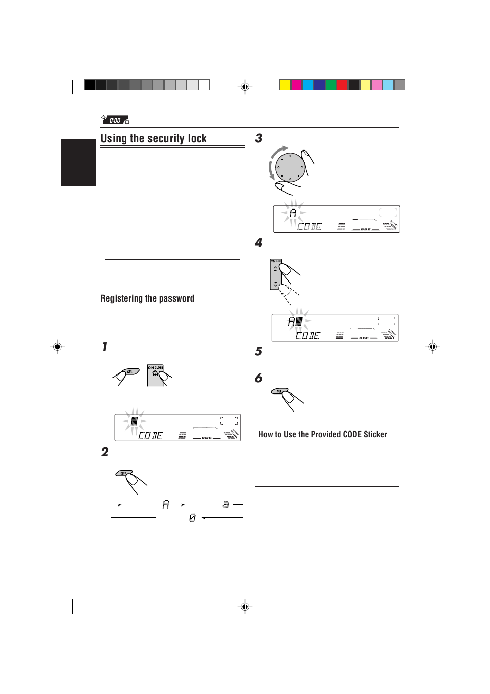 Using the security lock | JVC KD-LX330R User Manual | Page 30 / 44