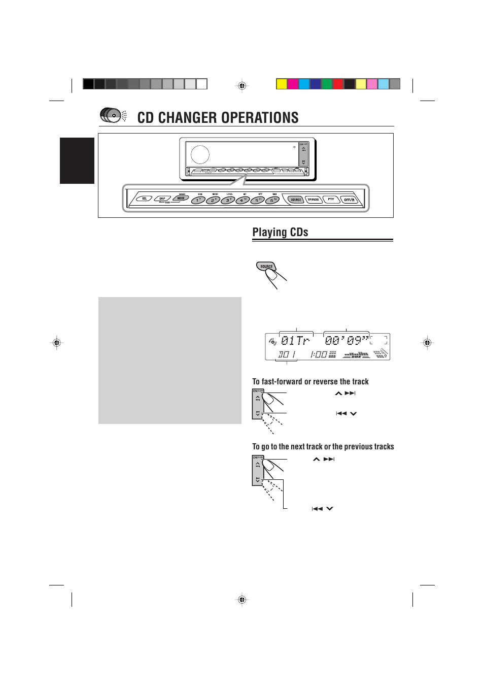 Cd changer operations, Playing cds, English | JVC KD-LX330R User Manual | Page 32 / 44