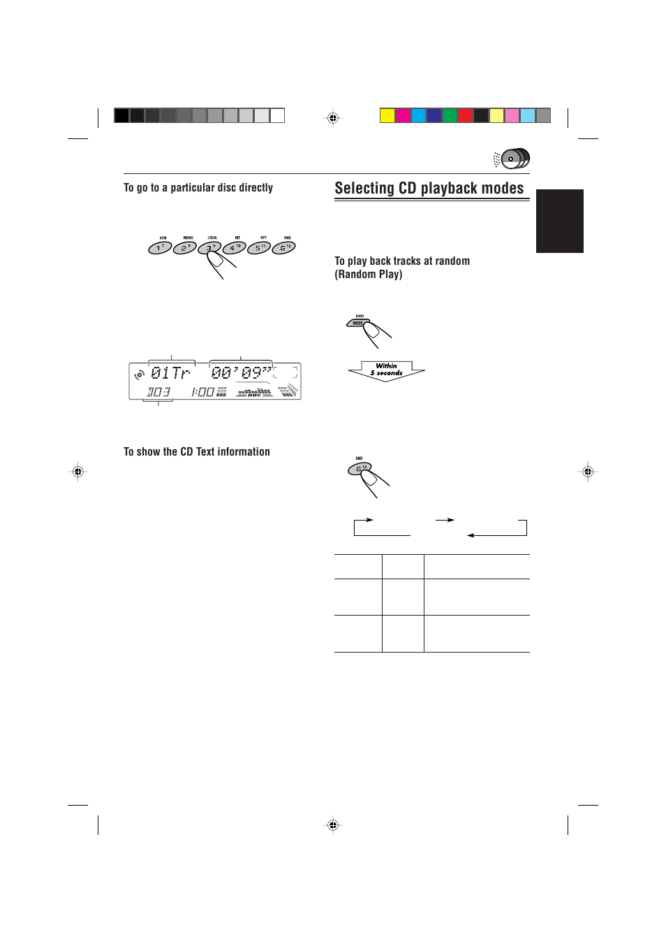Selecting cd playback modes | JVC KD-LX330R User Manual | Page 33 / 44