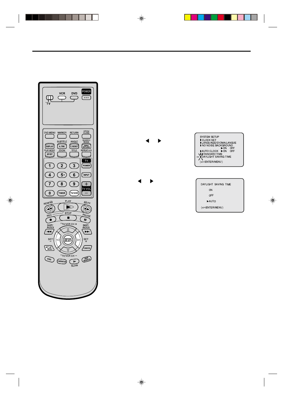 24 auto clock setting, Daylight saving time setting | JVC HR-XVC20U User Manual | Page 24 / 68