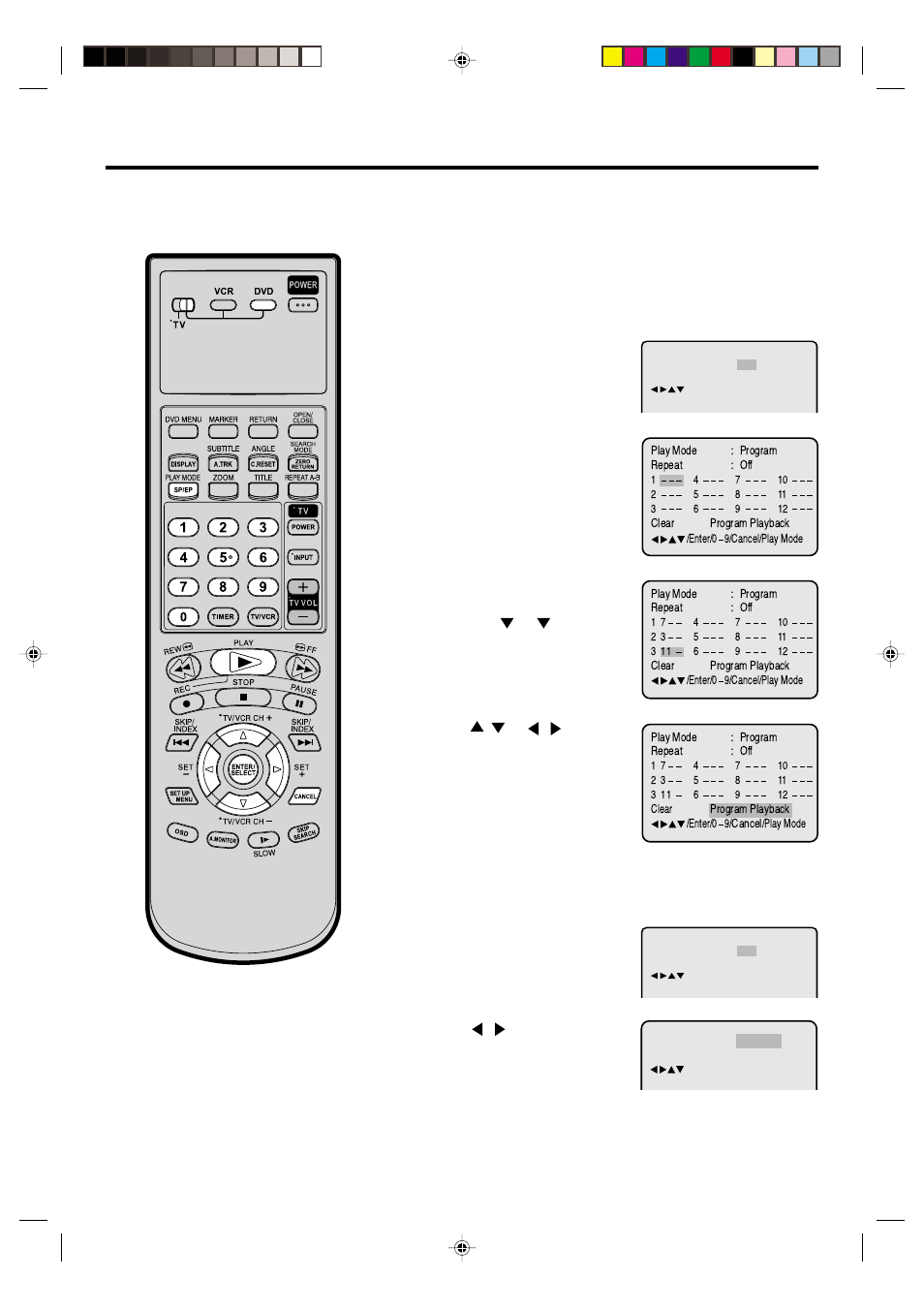 Program playback/random playback (cd), Program playback, Random playback | JVC HR-XVC20U User Manual | Page 43 / 68