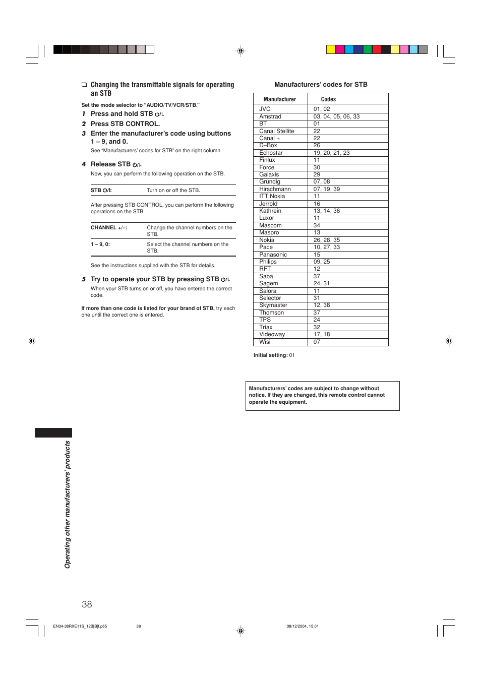 JVC RX-E12B User Manual | Page 42 / 45