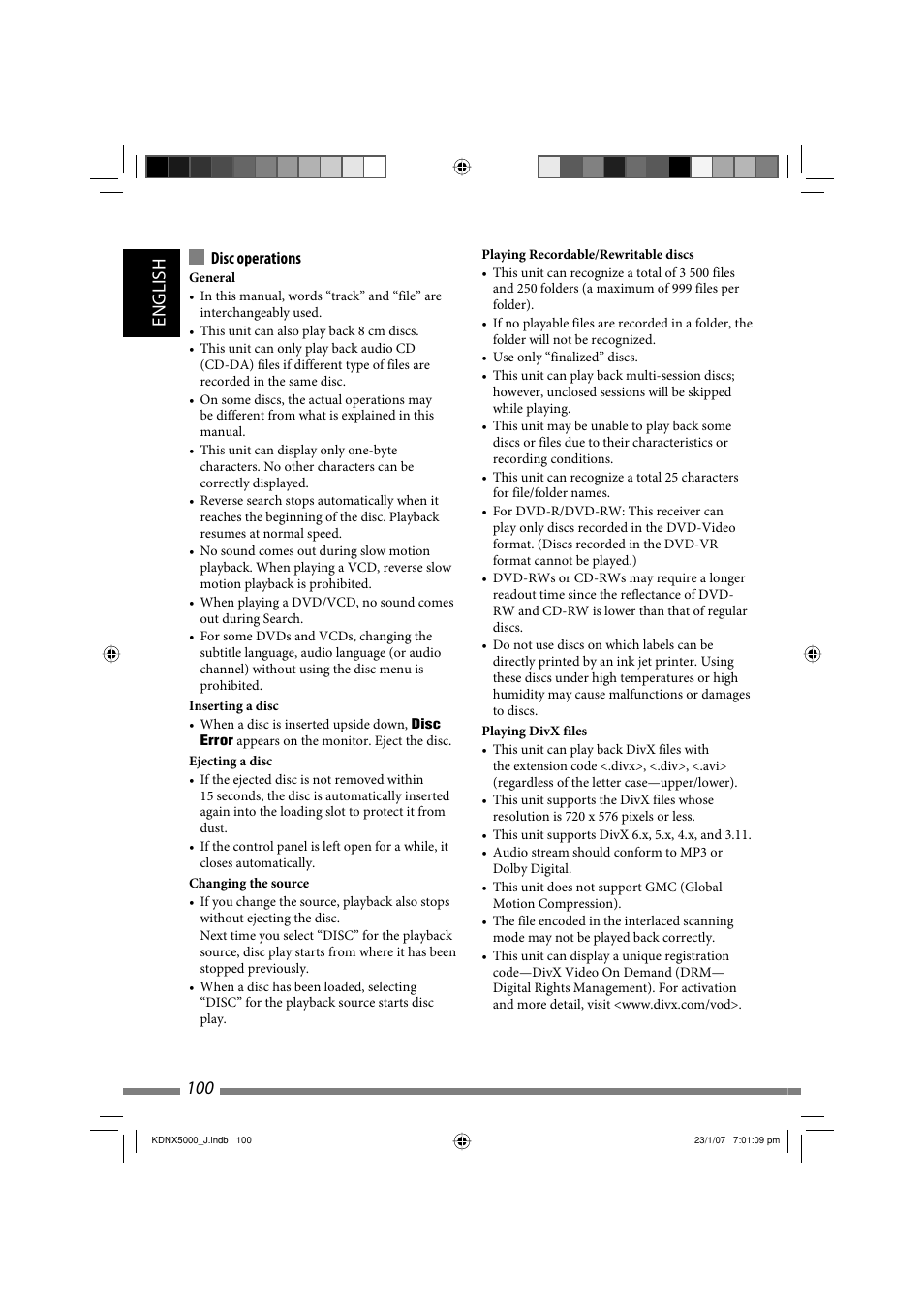 English 100 | JVC LVT1627-001A User Manual | Page 100 / 252