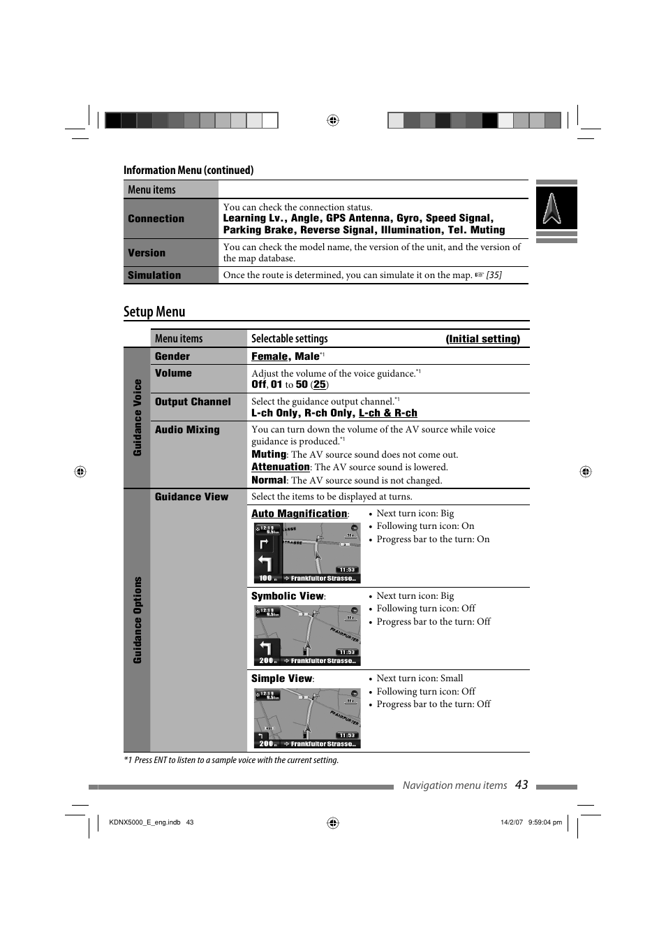 Setup menu | JVC LVT1627-001A User Manual | Page 169 / 252