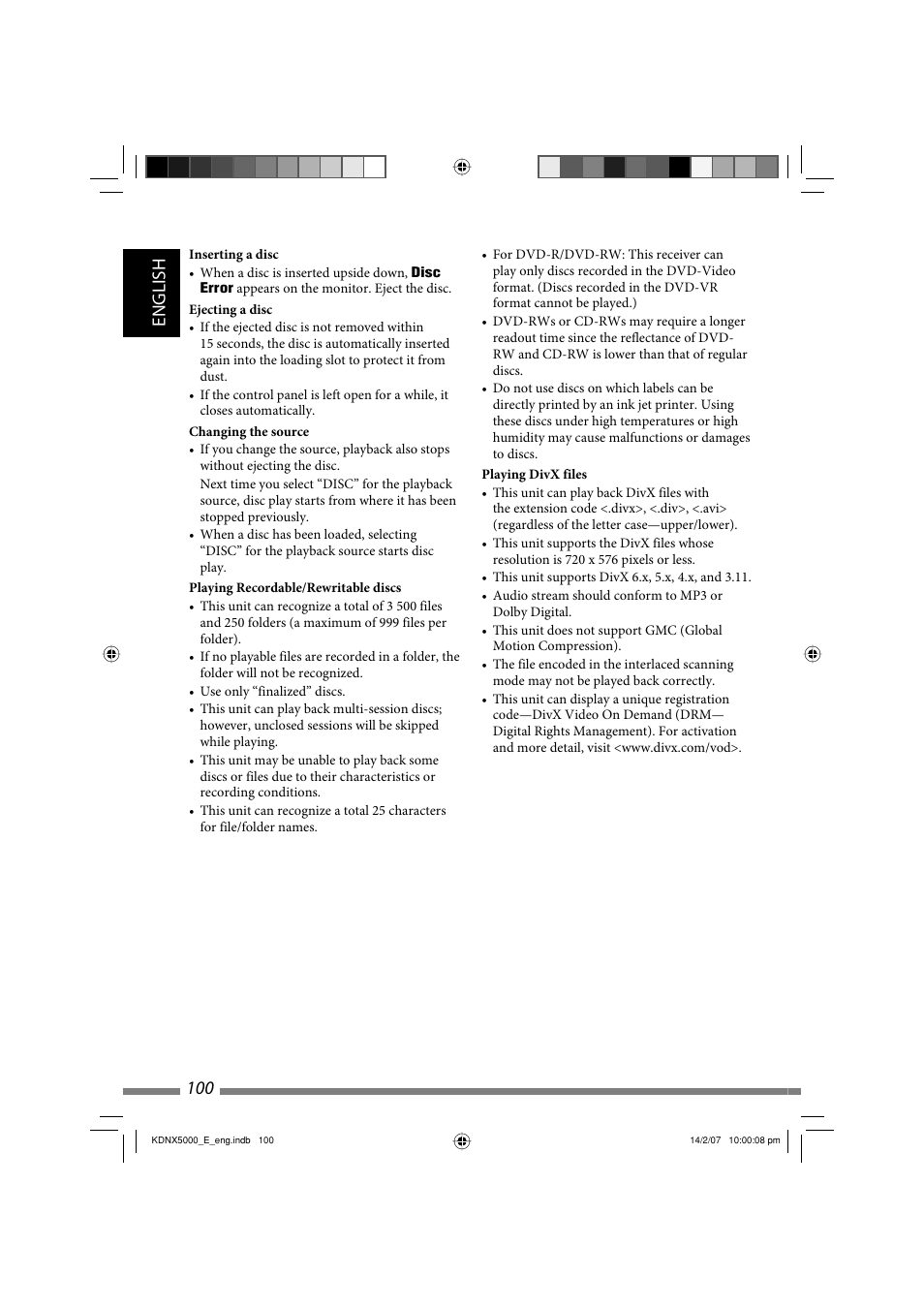 English 100 | JVC LVT1627-001A User Manual | Page 226 / 252