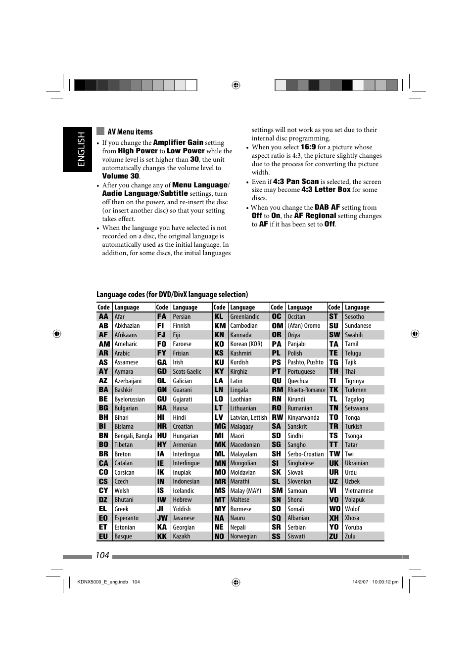 English 104 | JVC LVT1627-001A User Manual | Page 230 / 252