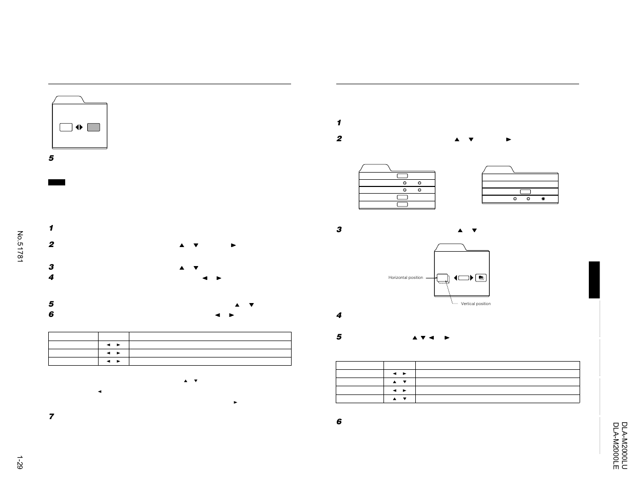 Adjusting color temperature 1, Adjusting the video screen/menu position | JVC DLA-M2000LU User Manual | Page 29 / 40