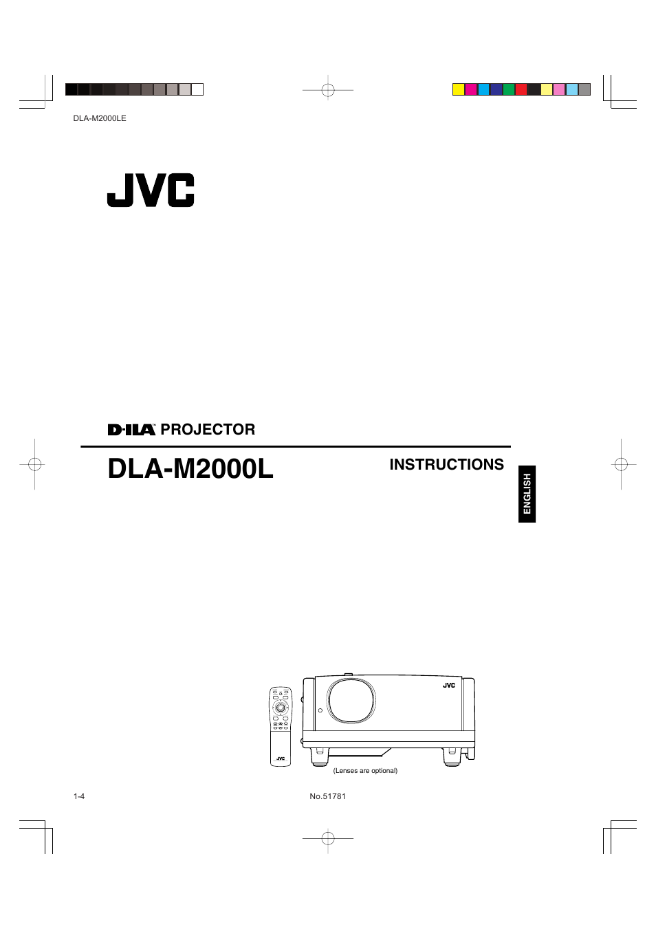 Dla-m2000l e, Projector, Instructions | JVC DLA-M2000LU User Manual | Page 4 / 40