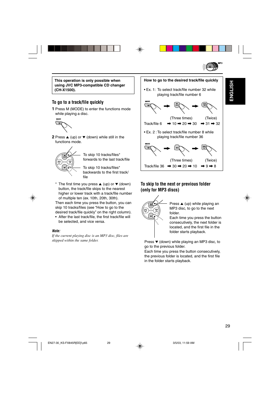 English | JVC KS-FX845R User Manual | Page 29 / 46