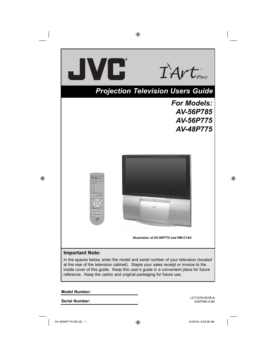 JVC I'Art Pro LCT1676-001B-A User Manual | 88 pages
