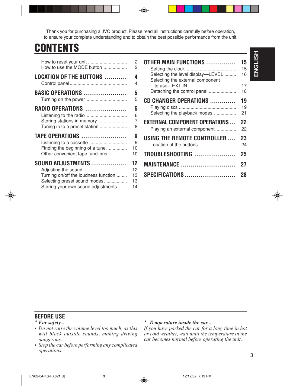 JVC CH-X100 User Manual | Page 3 / 32