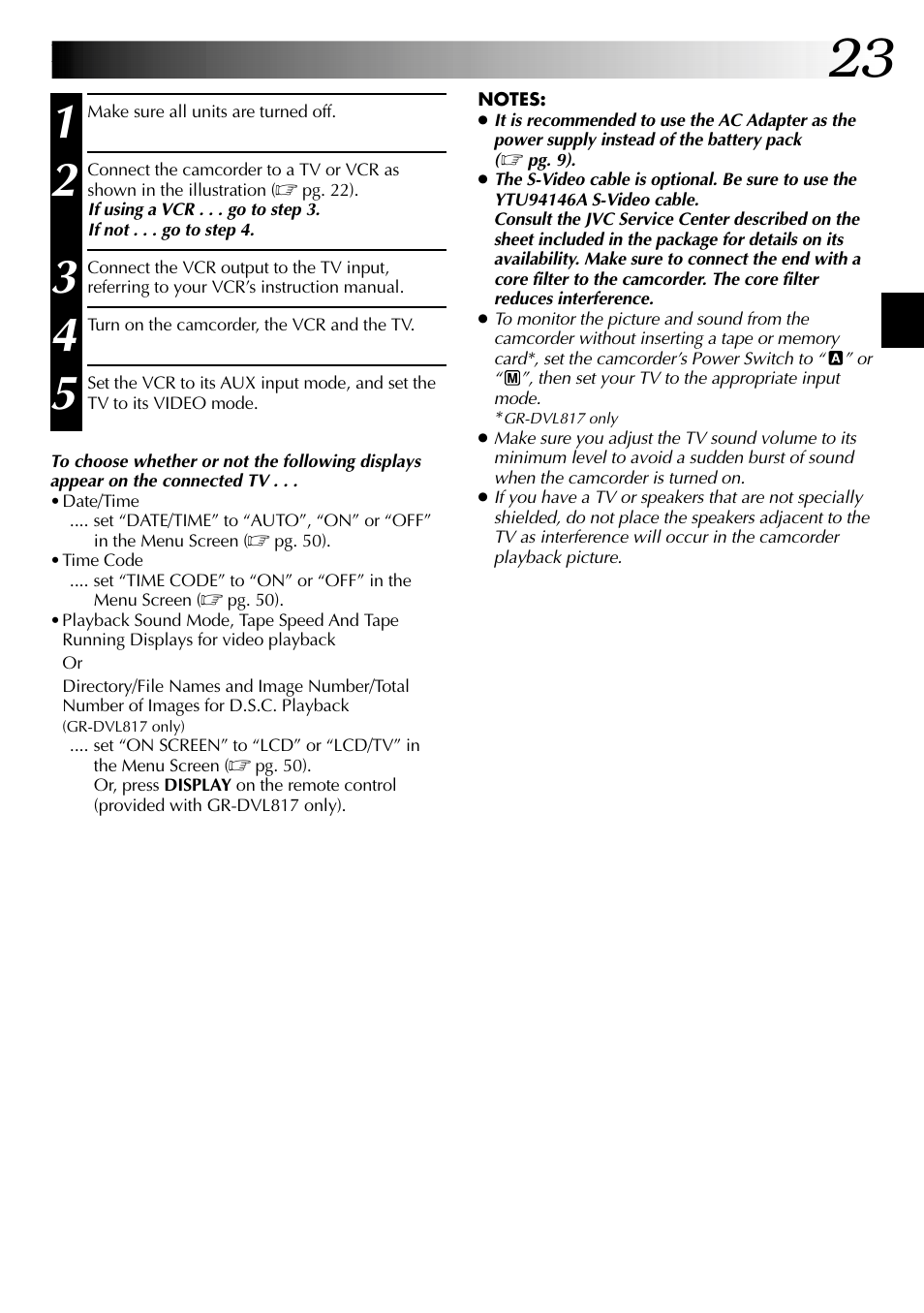 JVC GR-DVL517 User Manual | Page 23 / 92