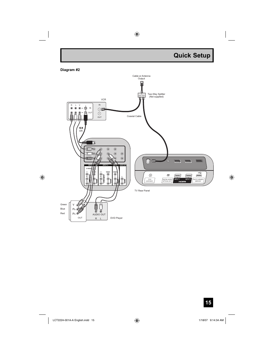 Quick setup, Diagram #2 | JVC 0107TNH-II-IM User Manual | Page 15 / 72