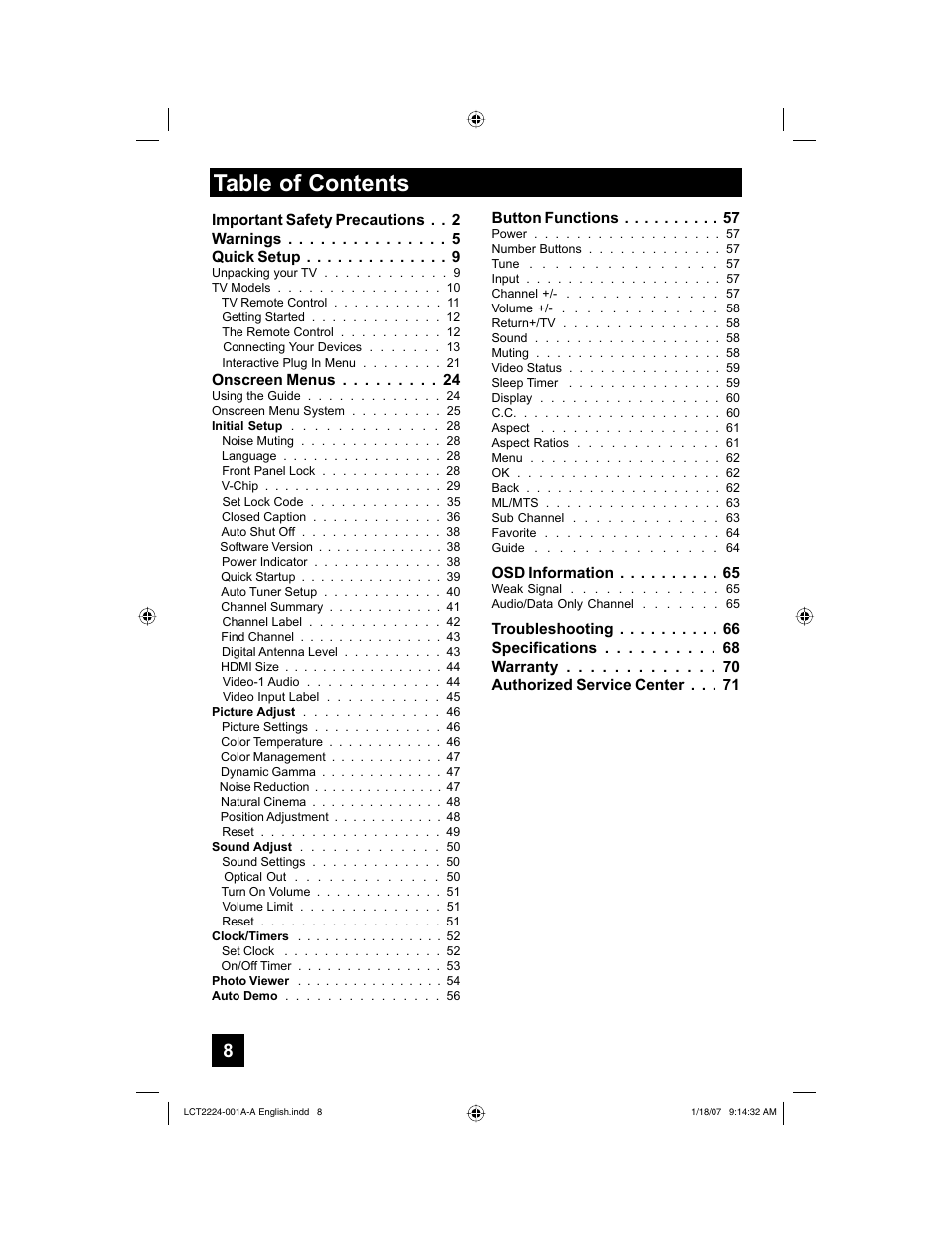 JVC 0107TNH-II-IM User Manual | Page 8 / 72