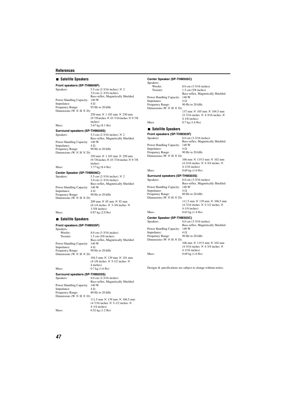 References | JVC TH-M301 User Manual | Page 50 / 60