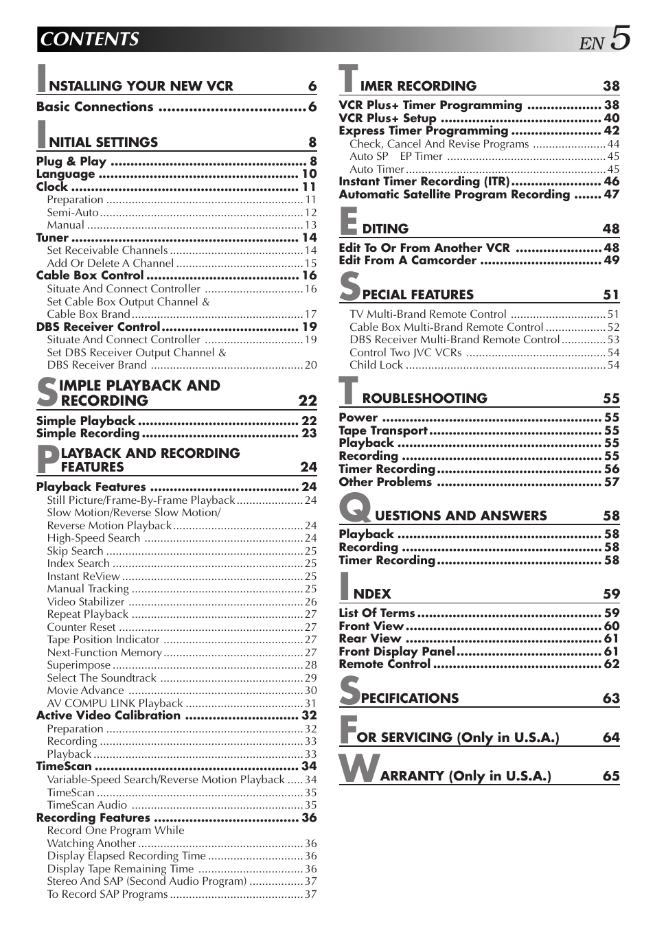JVC HR-DD750U User Manual | Page 5 / 68
