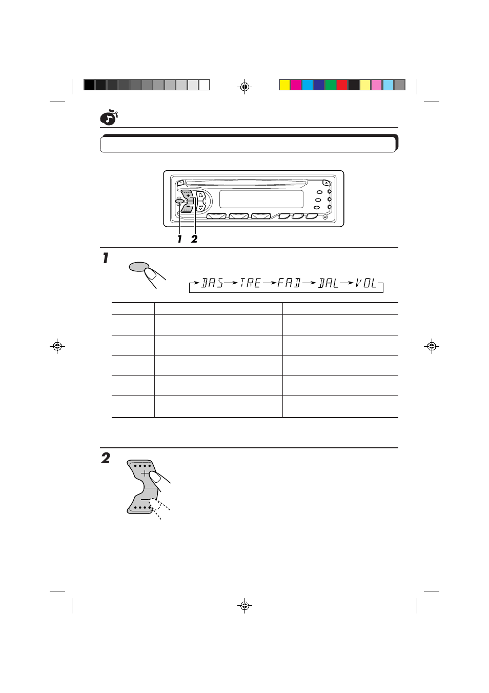 Adjusting the sound, Select the item you want to adjust, Adjust the level | JVC KD-S636 User Manual | Page 14 / 22