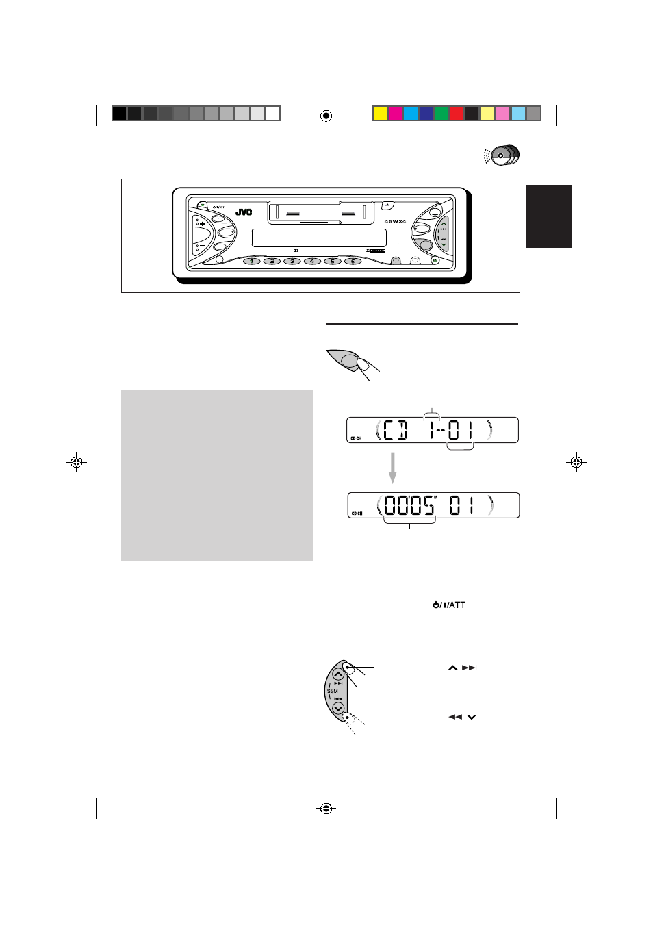Cd changer operations, Playing cds, English | Select the cd automatic changer (cd-ch) | JVC GET0063-001A User Manual | Page 19 / 32