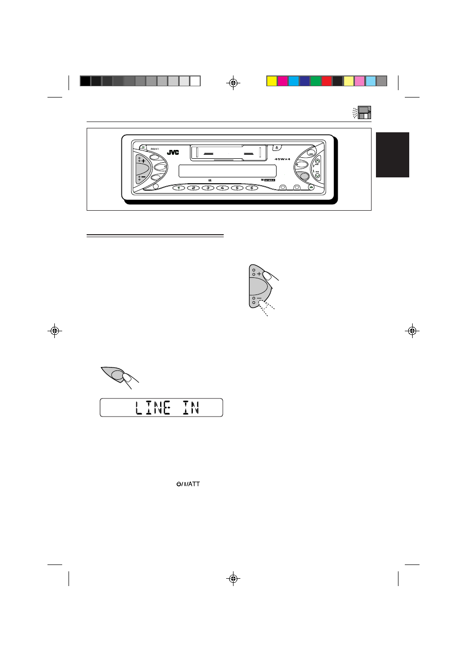 External component operations, Playing an external component, English | Adjust the volume, Adjust the sound as you want. (see pages 12 – 14.), Select the external component (cd-ch) | JVC GET0063-001A User Manual | Page 21 / 32