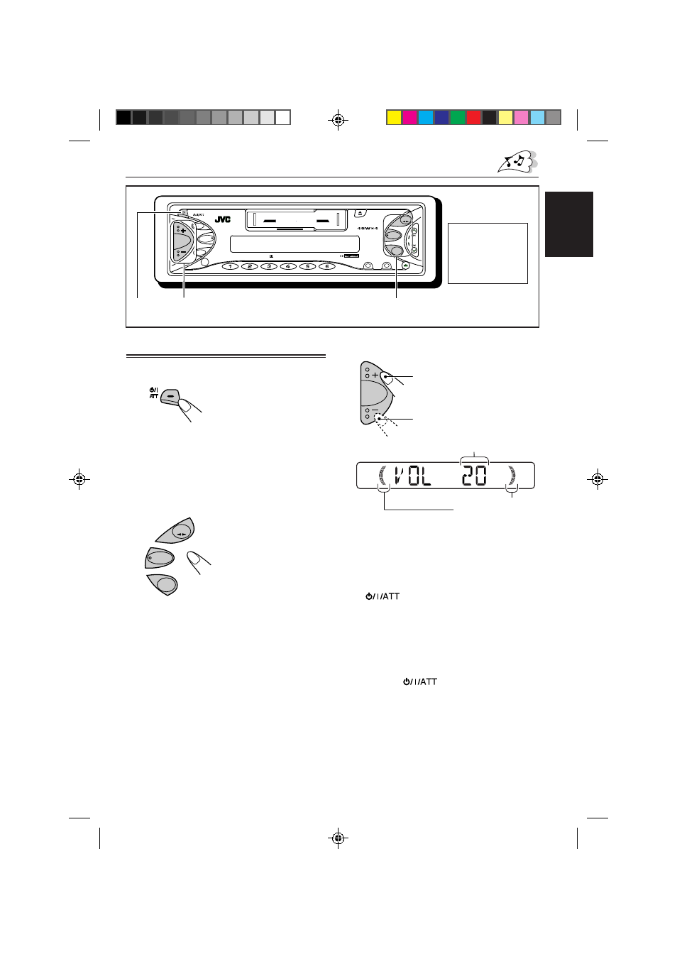 Basic operations, Turning on the power 1, English | JVC GET0063-001A User Manual | Page 5 / 32