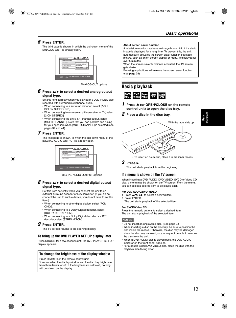 Basic playback 1, Basic operations, If a menu is shown on the tv screen | Pr og re ss iv e | JVC XV-NA77SL User Manual | Page 15 / 54