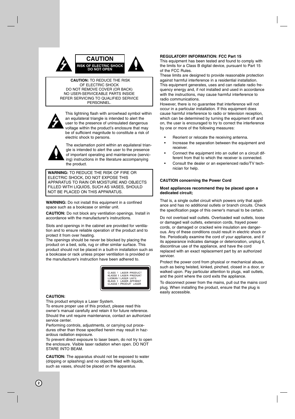 Caution | JVC HR-XVC14BU User Manual | Page 2 / 36