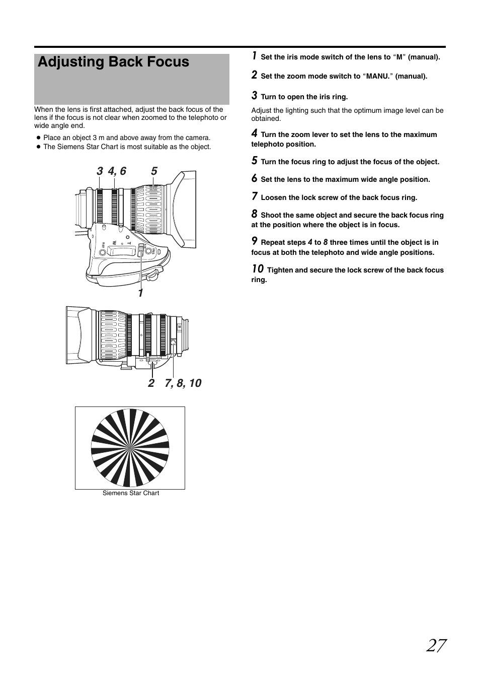 Adjusting back focus | JVC GY-HM700U User Manual | Page 31 / 128