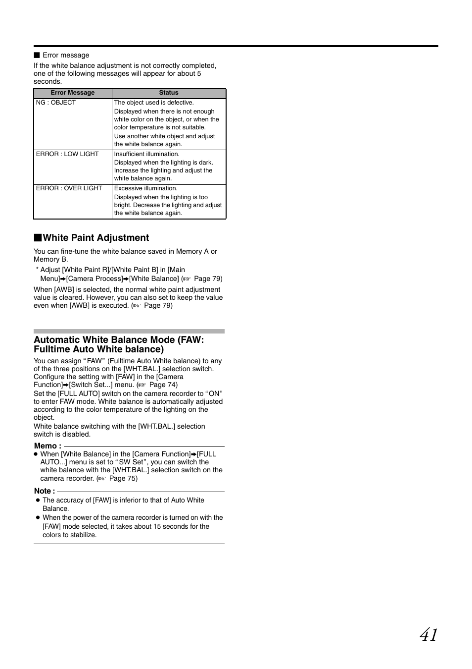 White paint adjustment | JVC GY-HM700U User Manual | Page 45 / 128