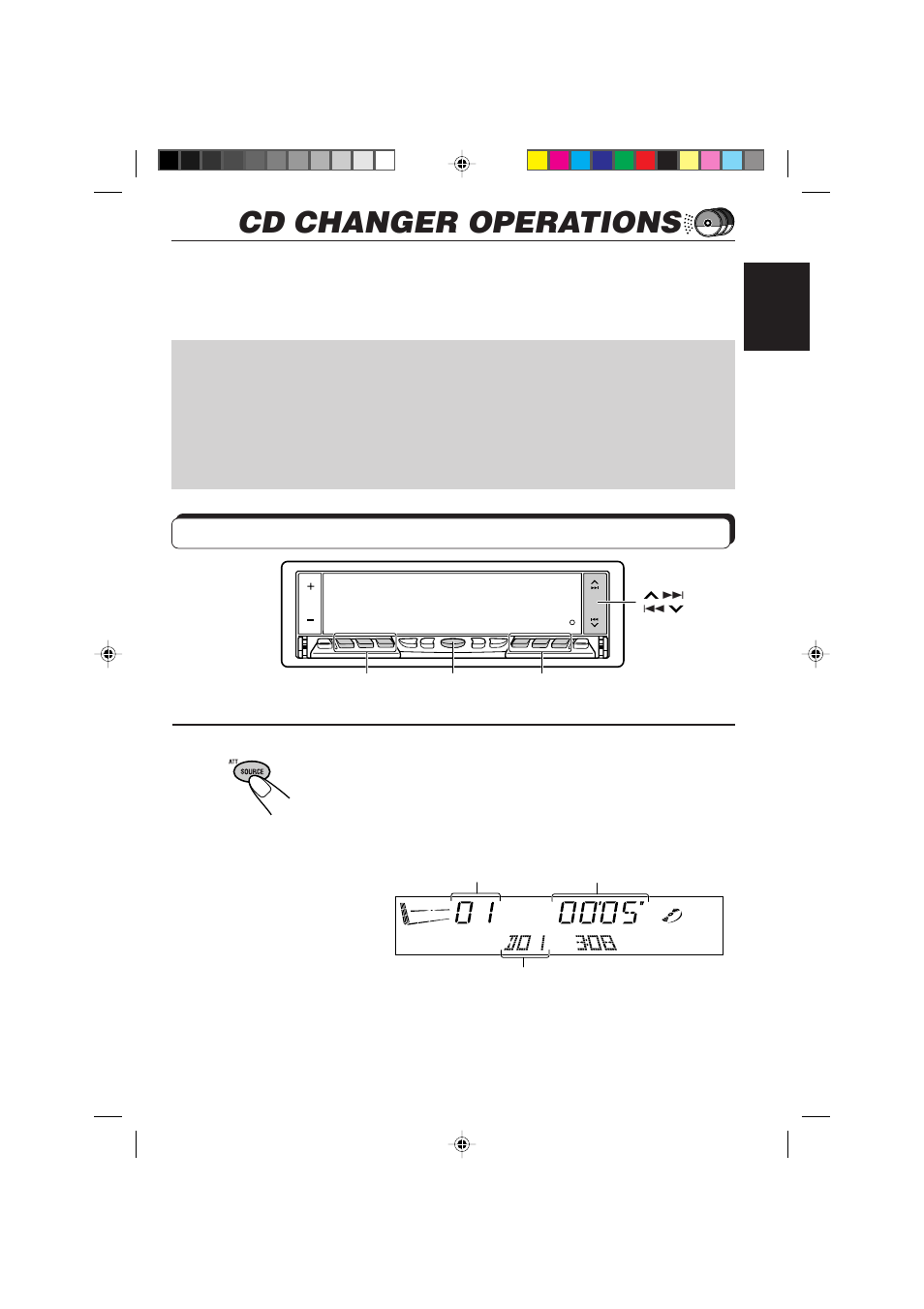 Cd changer operations, Playing cds, Select the cd automatic changer | JVC KD-LX10R User Manual | Page 41 / 56