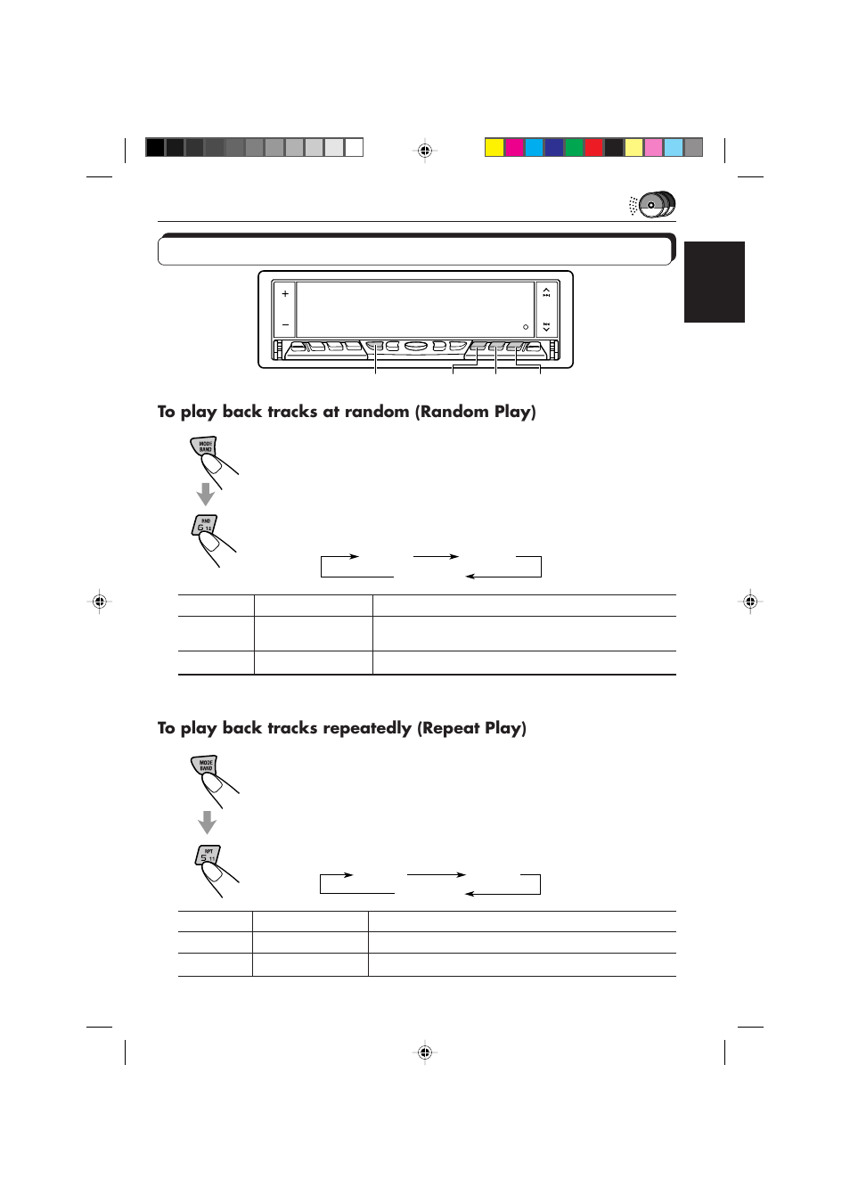 Selecting cd playback modes | JVC KD-LX10R User Manual | Page 43 / 56