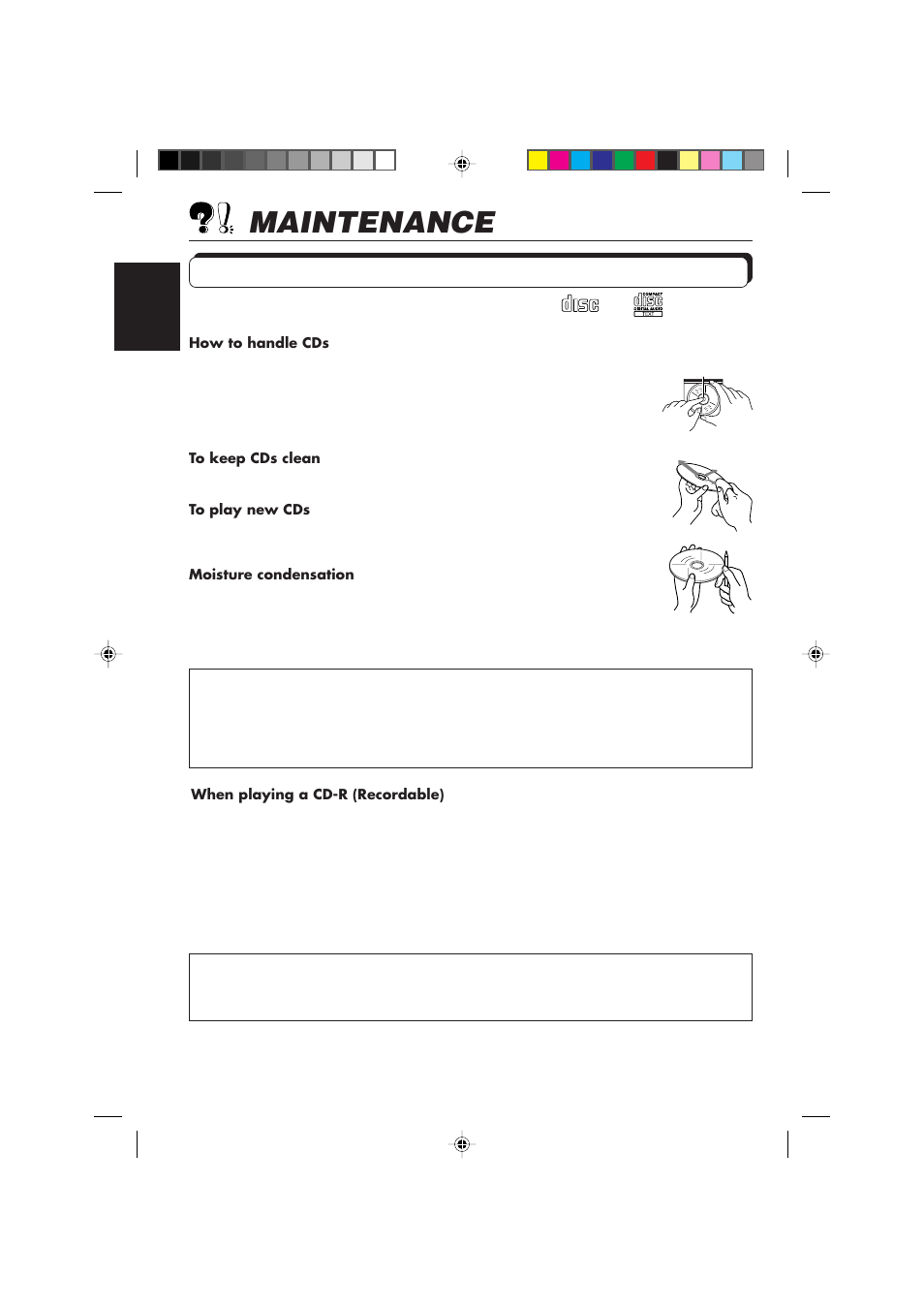 Maintenance, Handling cds | JVC KD-LX10R User Manual | Page 52 / 56
