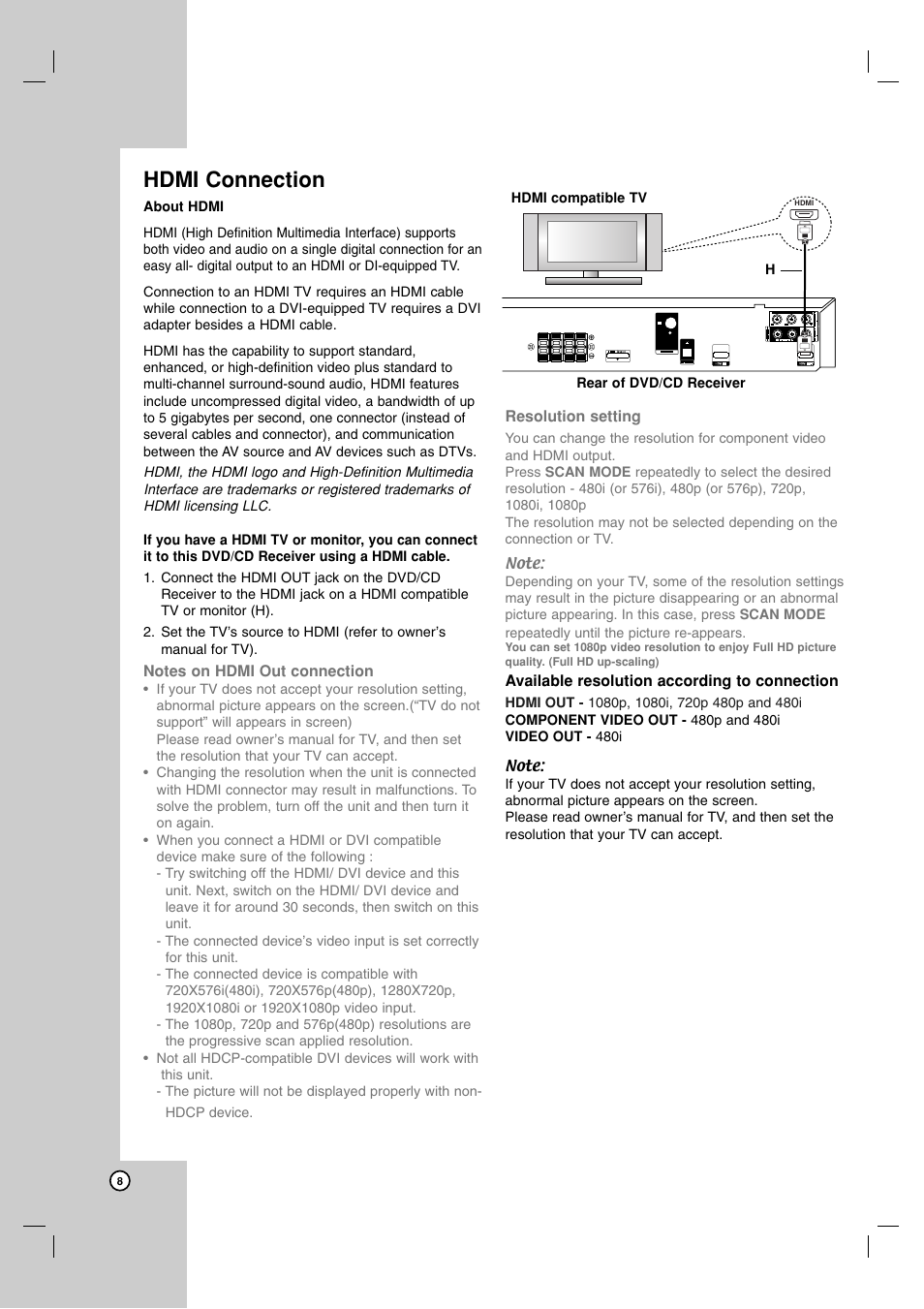 Hdmi connection | JVC TH-G51 User Manual | Page 12 / 33