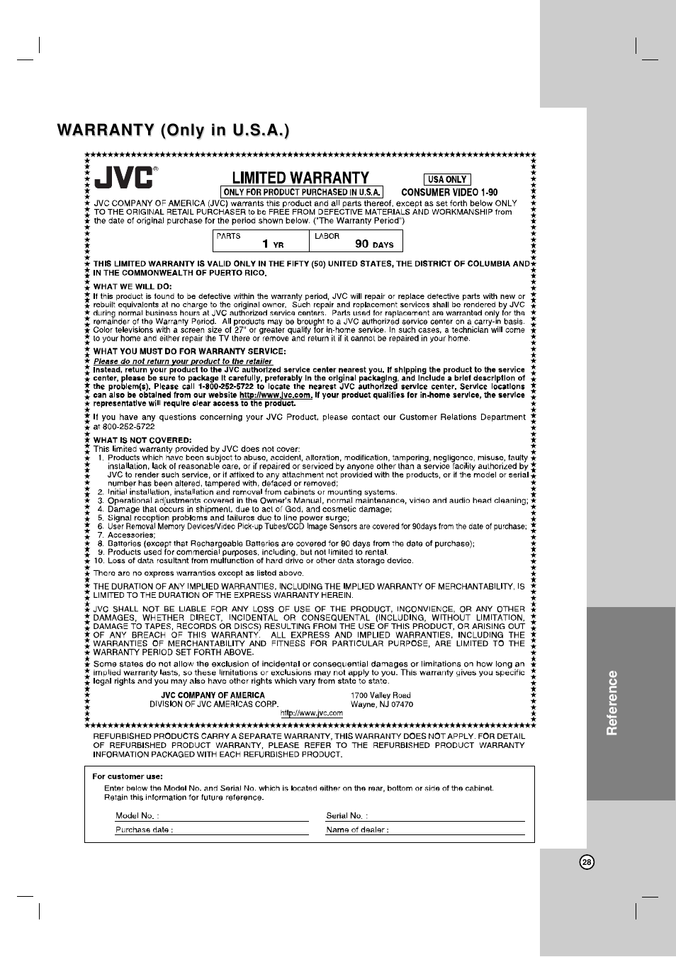 JVC TH-G51 User Manual | Page 32 / 33